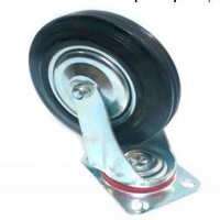 Колесо для тачек и платформ (литая резина) (в сборе с креплением, поворотное)   (200/50-100mm)   ELIT