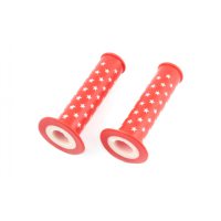 Ручки руля велосипедные   (красная,звезды)   (mod:1)   YKX