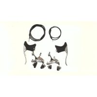 Тормоз велосипеда V-brake   (хром, шоссейный) (комплект, перед + зад)   ALHONGA   KL