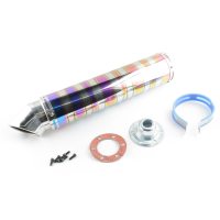 Глушитель (тюнинг)   420*100mm, креп. Ø78mm   (нержавейка, зебра, цветной, прямоток, mod:8)