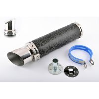 Глушитель (тюнинг)   300*90mm, креп. Ø48mm   (нержавейка, мрамор черный, прямоток, тип:2)