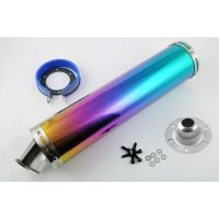 Глушитель (тюнинг)   420*100mm, креп. Ø78mm   (нержавейка, радуга)