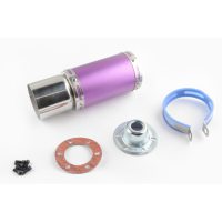 Глушитель (тюнинг)   170*100mm, креп. Ø78mm   (нержавейка, короткий, фиолетовый, прямоток, mod:3)