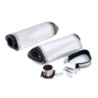 Глушитель (тюнинг)   460*130mm   (нержавейка, овал, матовый, прямоток)   118