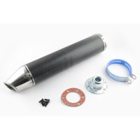 Глушитель (тюнинг)   420*100mm, креп. Ø78mm   (нержавейка, карбон черный, прямоток)   #3