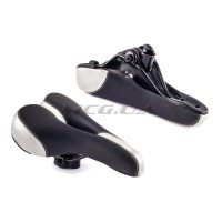 Седло велосипедное спортивное   (с дыркой) (черно-серое)   YKX   (mod.A)