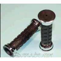 Ручки руля велосипедные   резиновые   (ободок хром)   DS