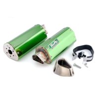 Глушитель (тюнинг)   370*105mm   (нержавейка, три-овал, зеленый, прямоток)   118