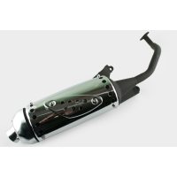 Глушитель   4T GY6 125/150   (+колено под 12)   (накладка хром)