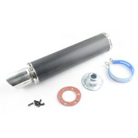 Глушитель (тюнинг)   420*100mm, креп. Ø78mm   (нержавейка, карбон черный, прямоток, mod:1)