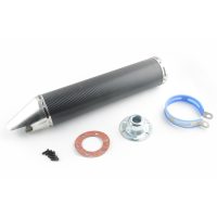 Глушитель (тюнинг)   420*100mm, креп. Ø78mm   (нержавейка, карбон черный, прямоток, mod:2)