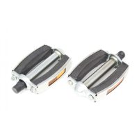 Педали велосипедные   (с катафотами, металл, хром,овал, резиновые вставки)   YKX