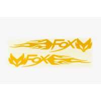 Наклейка   логотип   FOX   (20x5см, желтая, 2шт)   (#049)
