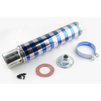 Глушитель (тюнинг)   420*100mm, креп. Ø78mm   (нержавейка, зебра, цветной, прямоток, mod:7)