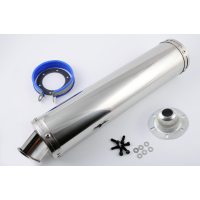 Глушитель (тюнинг)   420*100mm, креп. Ø78mm   (нержавейка, хром, mod:12)