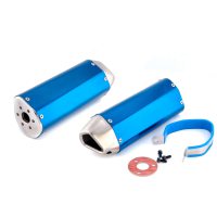 Глушитель (тюнинг)   370*105mm   (нержавейка, три-овал, синий, прямоток)   118