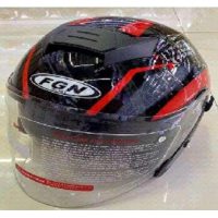 Шлем открытый   (mod:522-2) (size:L,черный с декором глянец)   FGN