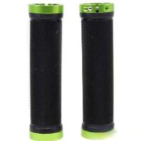 Грипсы (ручки руля)   SPELLI  SBG-6703-Lock, Черные с зелеными локами,прямые, круглые,  длина 132 мм FM