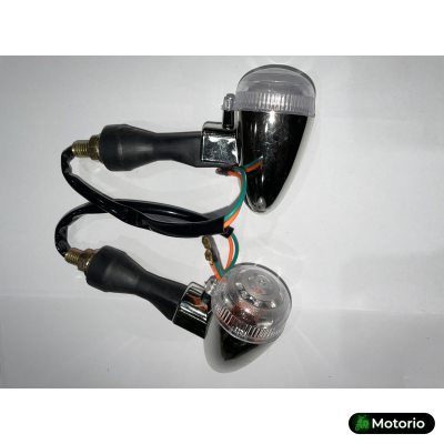 Повороты   (пара) круглые   (хром, прозрачные) Купить в Интернет-магазине Моторио