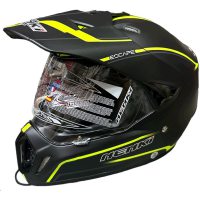 Шлем   кроссовый (mod:NENKI  MX-310 , чёрный мат с лимонной полоской) VDK