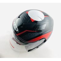 Шлем открытый   (mod:FX-512) (size:XL,черный, красный декор, ARROW)   FGN