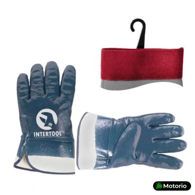 Перчатка защитная маслостойкая (синяя) на основе трикотажа, покрытая нитрилом с жестким манжетом, 10,5 Перчатка защитная маслостойкая (синяя) на основе трикотажа, покрытая нитрилом с жестким манжетом, 10,5 Купить в Интернет-магазине Моторио