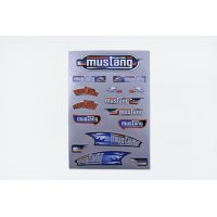 Наклейки   (набор) MUSTANG   (33х22см, серые) EVO