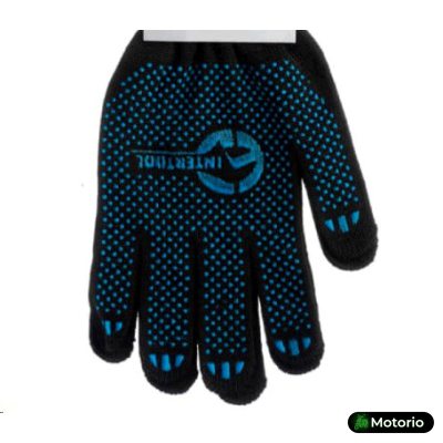 Перчатка трикотажная 70% хлопок/ 30% полиэстер, с ПВХ точкой, класс вязки 10, цвет черный, синяя точка, 55 гр Перчатка трикотажная 70% хлопок/ 30% полиэстер, с ПВХ точкой, класс вязки 10, цвет черный, синяя точка, 55 гр Купить в Интернет-магазине Моторио