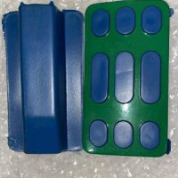 Резинки подножек водителя   Delta   (синие, металл-зелёный) EVO