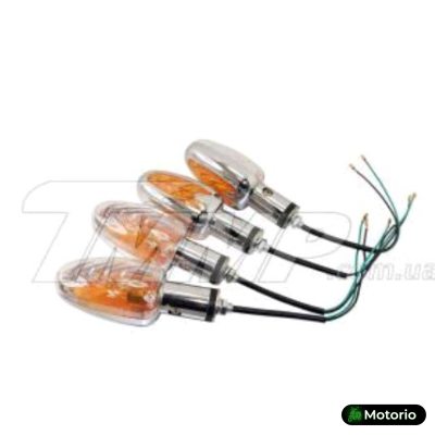 Повороты   мини (компл 4шт) лодочка   (хром, прозрачное стекло)   JING Купить в Интернет-магазине Моторио